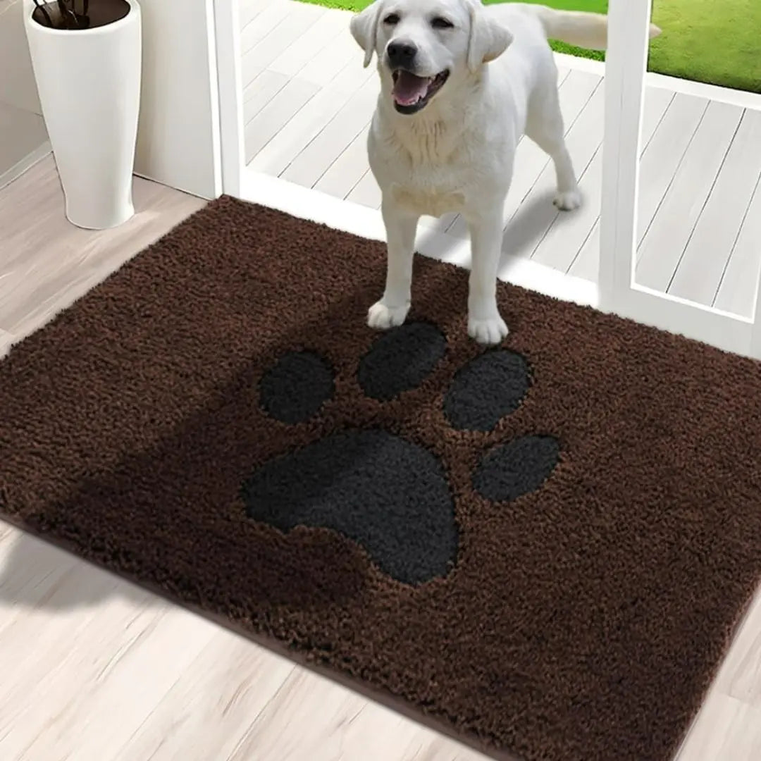 PawHarbor PlushGuard Dirt Trapper Mat - Super-Absorbent Rug for Muddy Paws