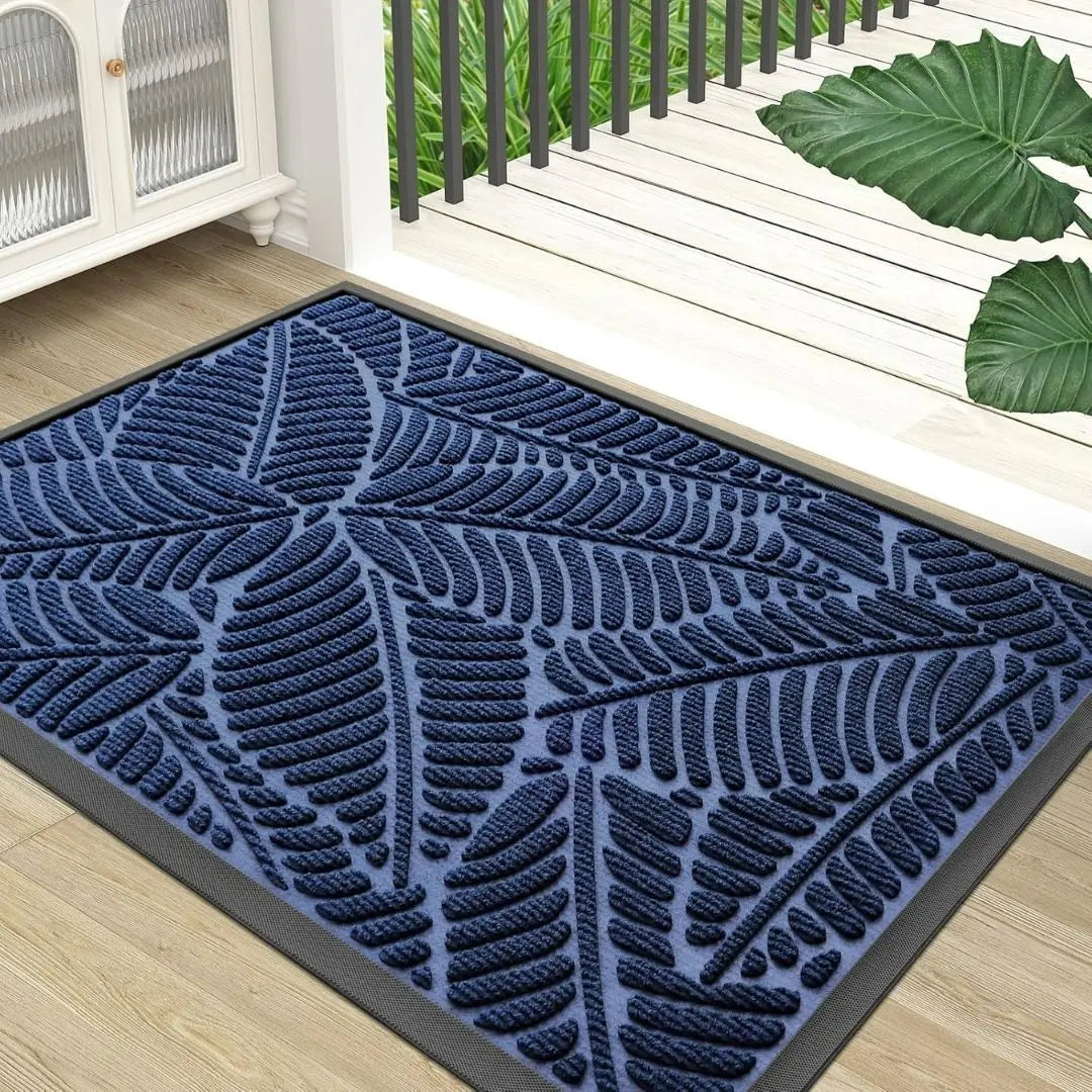 HomaxyGuard Outdoor Dirt Trapper Mat - Heavy-Duty Rubber Backed Mat for Front Door and Garden