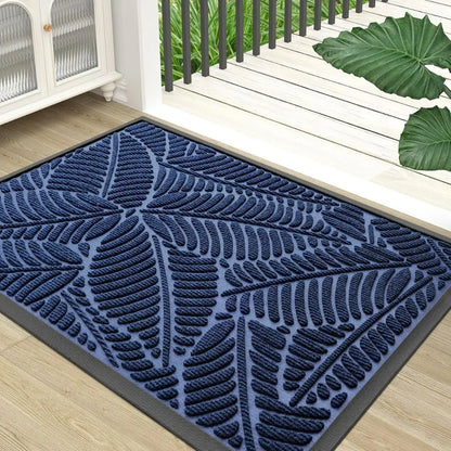 HomaxyGuard Outdoor Dirt Trapper Mat - Heavy-Duty Rubber Backed Mat for Front Door and Garden