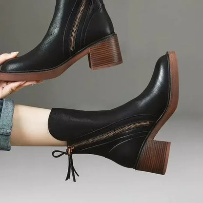 Monroe Leather Zip Ankle Boots