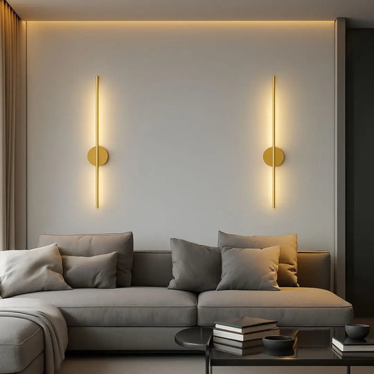 Liora Wireless Wall Sconces - Modern Black and Gold Fabric Shade Lighting