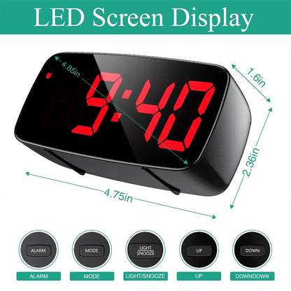 Digital LED Alarm Clock with Temperature, Date, Snooze, Voice Activation, and Night Mode