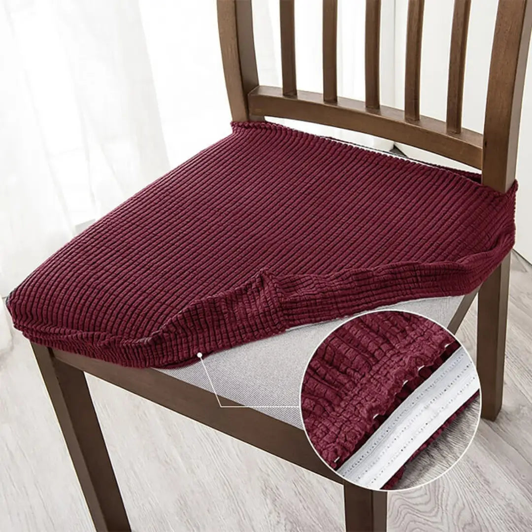 Zivora Dining Chair Seat Covers - Stretch Jacquard Slipcovers with Elastic Band