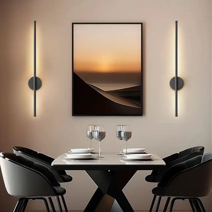 Liora Wireless Wall Sconces - Modern Black and Gold Fabric Shade Lighting