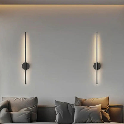 Liora Wireless Wall Sconces - Modern Black and Gold Fabric Shade Lighting
