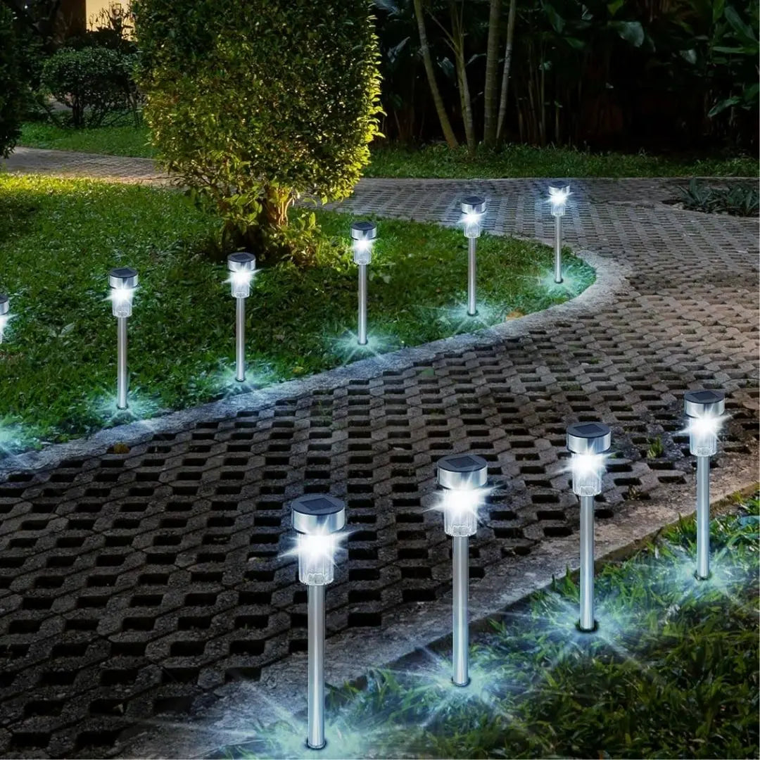 SolarLuxe Stainless Steel Garden Lights - Waterproof LED Pathway Lighting