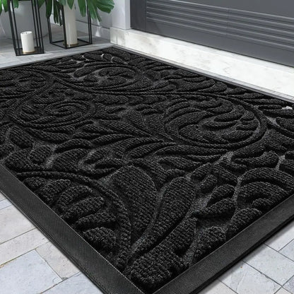 Varlo Heavy-Duty Groove Front Door Mat - Non-Slip Outdoor and Indoor Entrance Mat