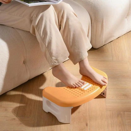 Collapsible Toilet Foot Stool - Non-Slip Circular Step Stool with Massage Roller