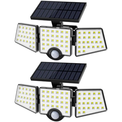 Lumora Solar Security Lights - 1000LM Floodlights with 3 Adjustable Heads and Motion Sensor
