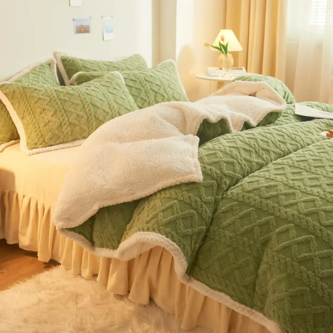 Luvora Sherpa Fleece Duvet Cover Set - 3-Piece Super Soft Warm Bedding with Pillowcases