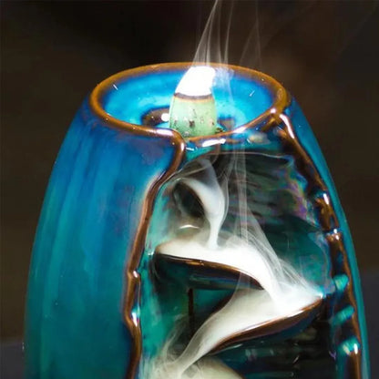 Blue Ceramic Backflow Incense Burner