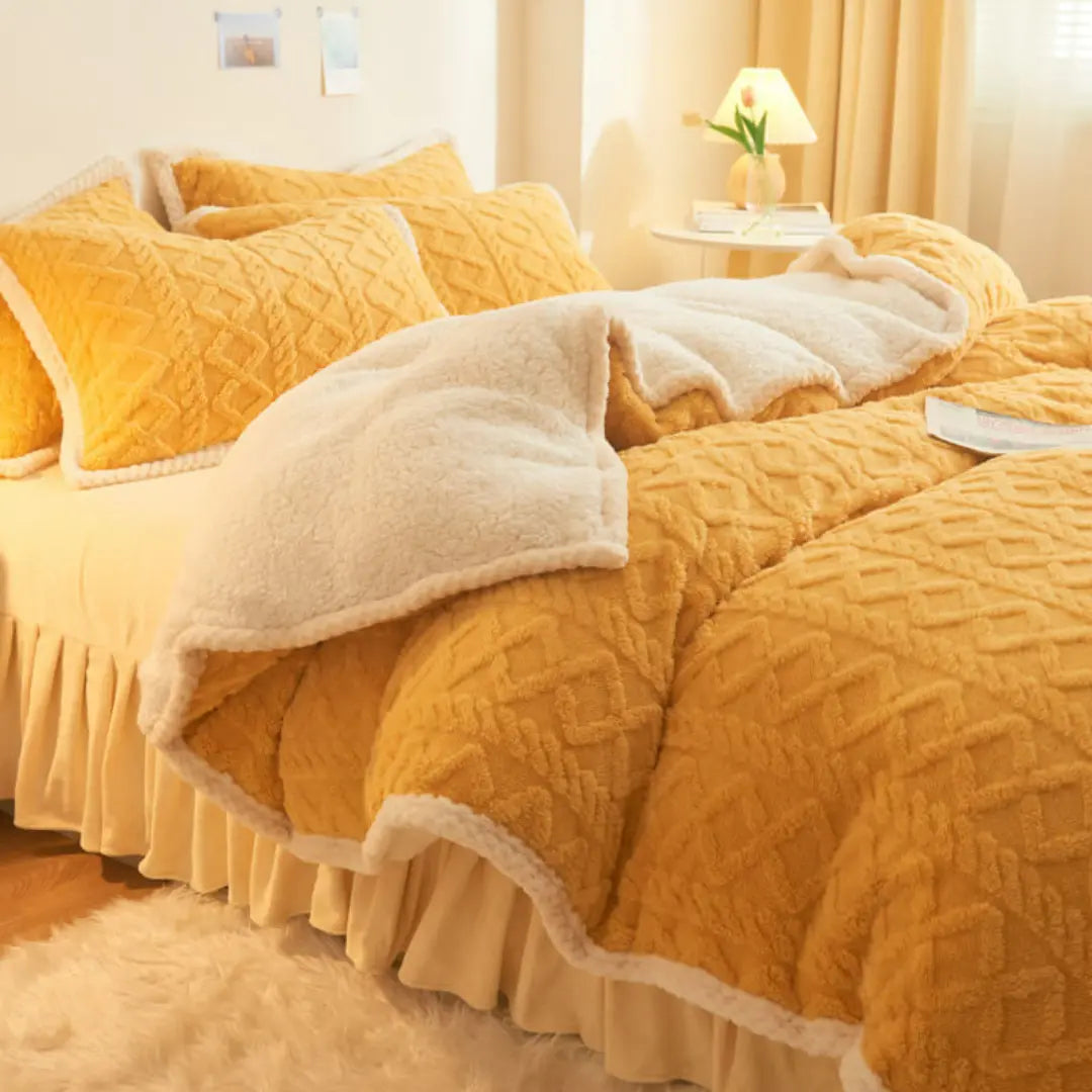 Luvora Sherpa Fleece Duvet Cover Set - 3-Piece Super Soft Warm Bedding with Pillowcases