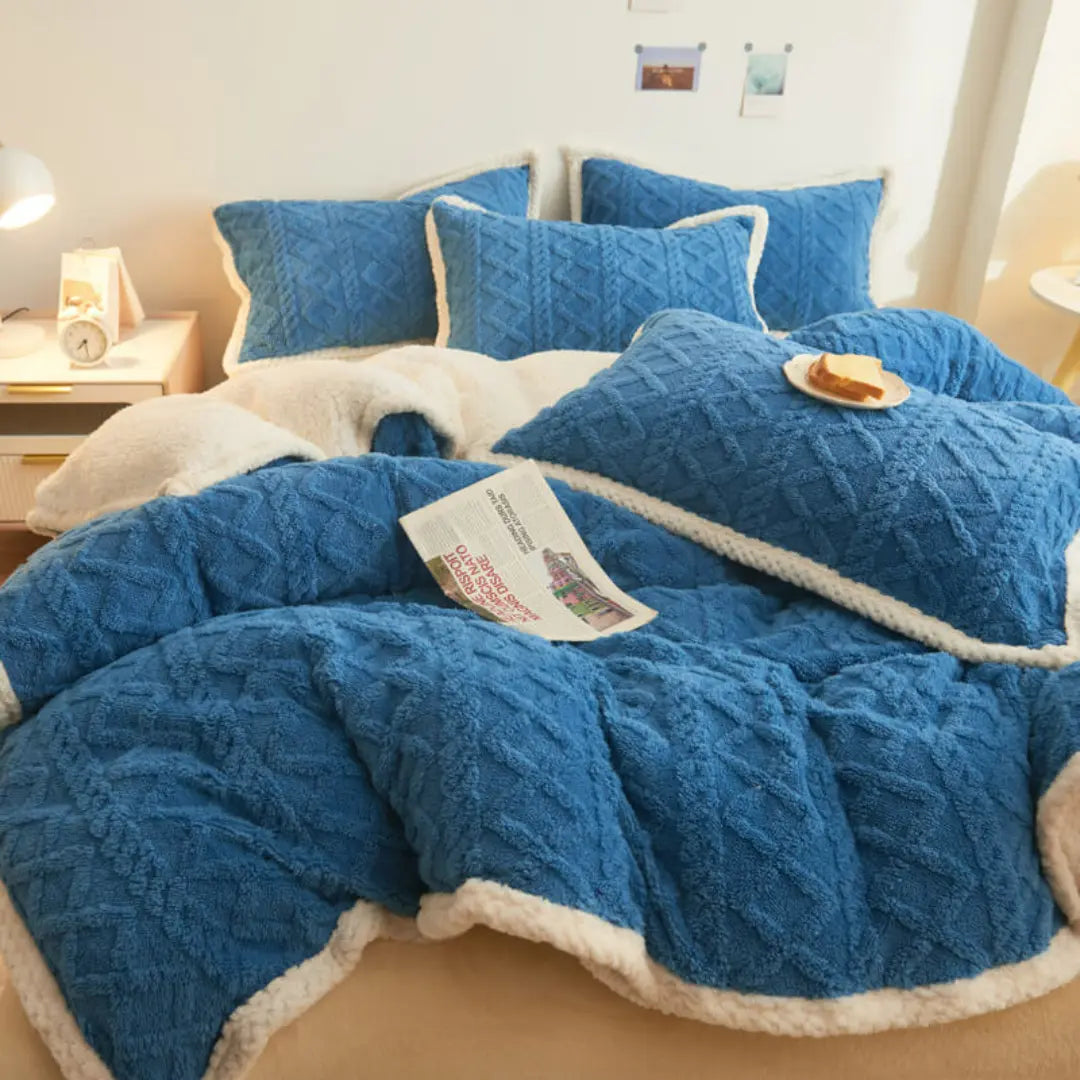 Luvora Sherpa Fleece Duvet Cover Set - 3-Piece Super Soft Warm Bedding with Pillowcases