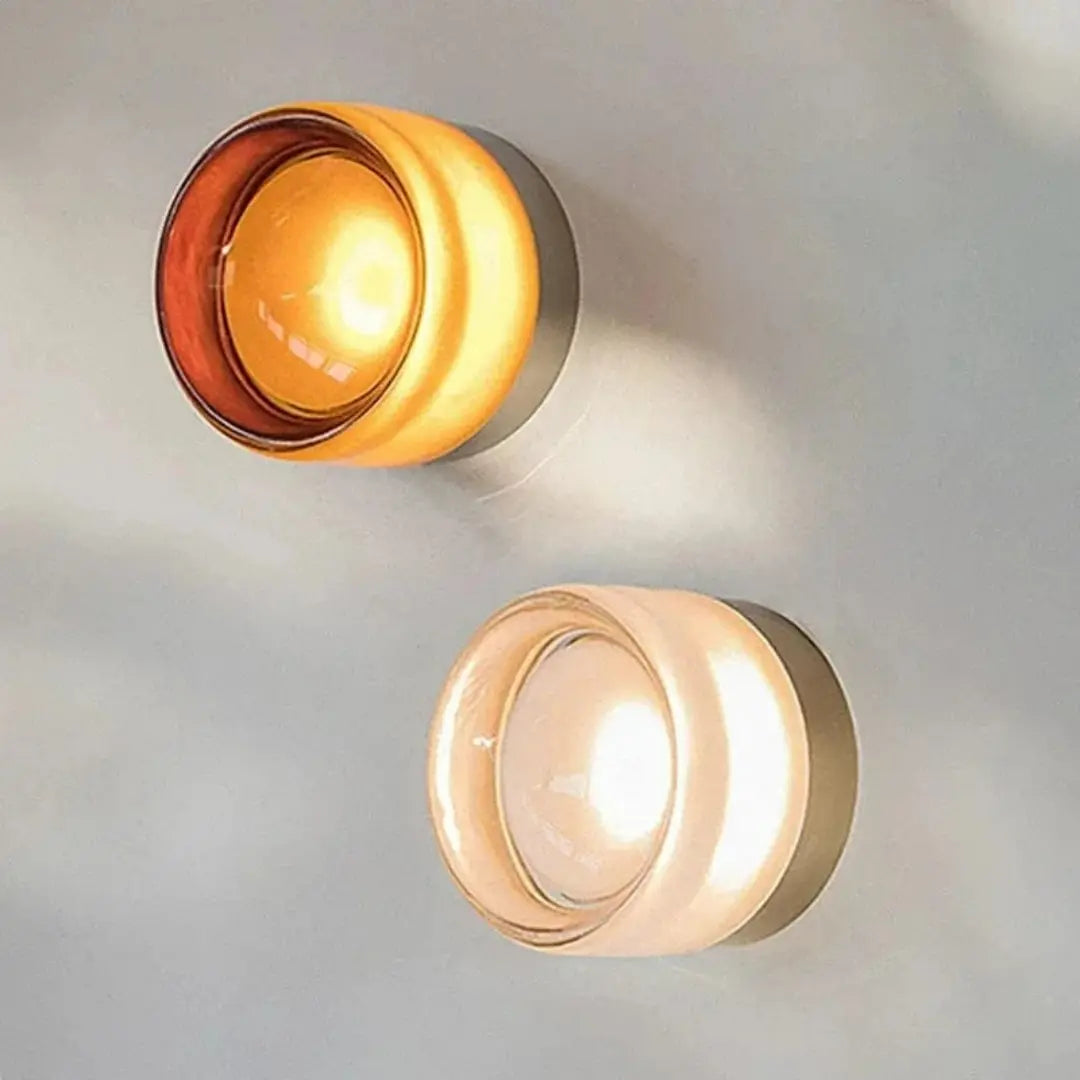 LumaGlow - Modern Glass Shade LED Wall Lamp