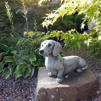 Resin Dachshund Dog Sculpture - Garden and Home Decoration Ornament