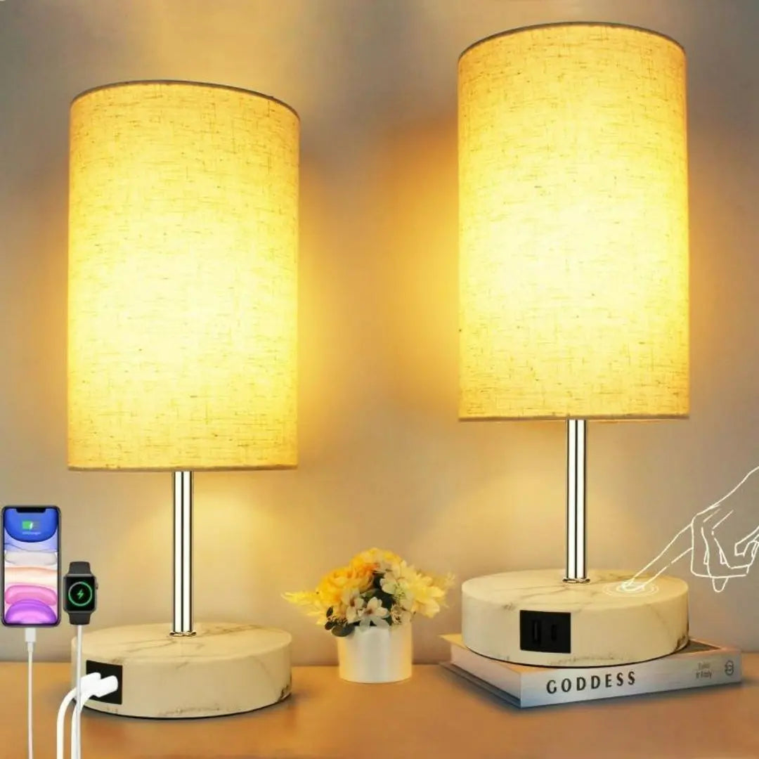 Suraight Touch Bedside Lamp - 3-Way Dimmable with USB Charging