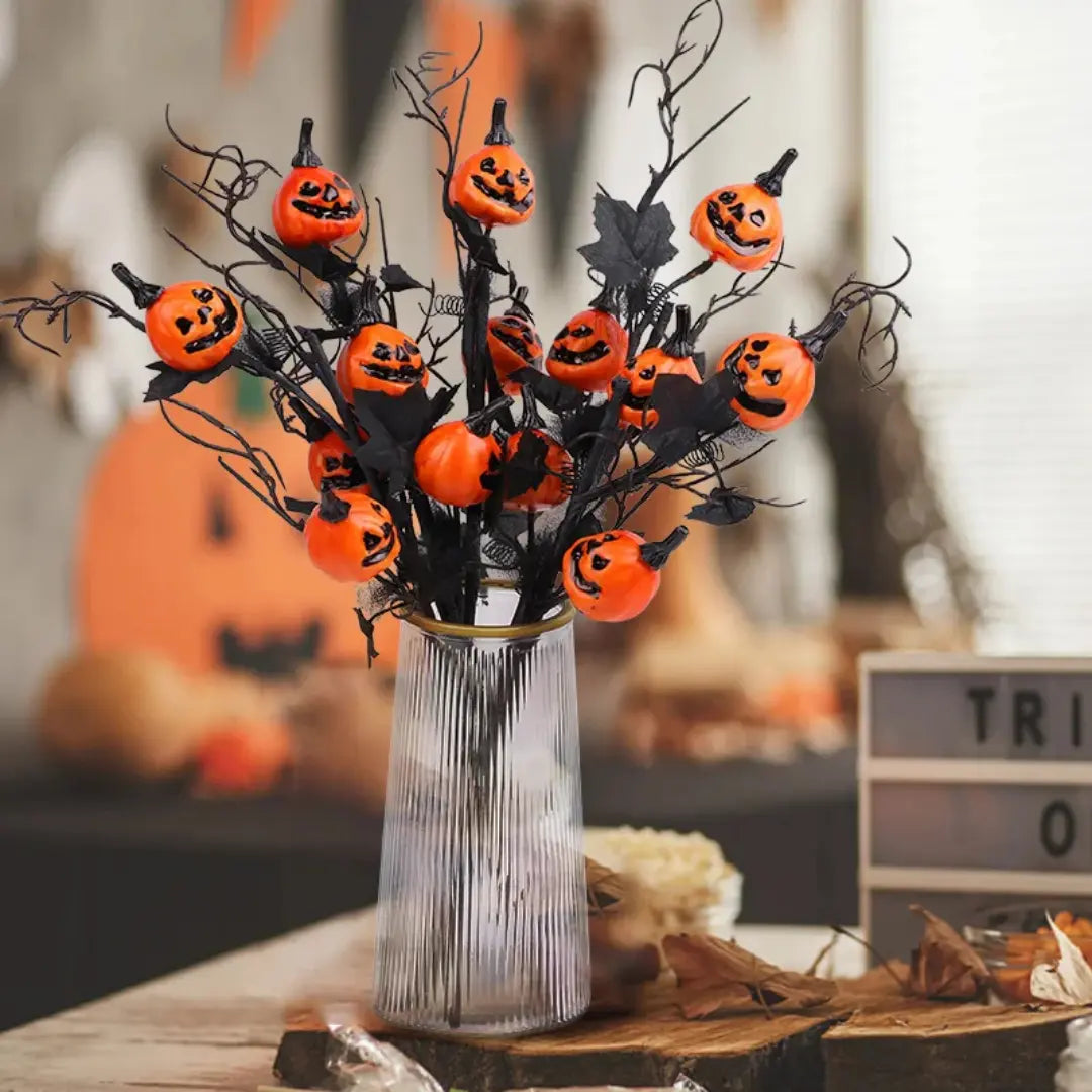 Halloween Artificial Pumpkin Maple Leaf Branches