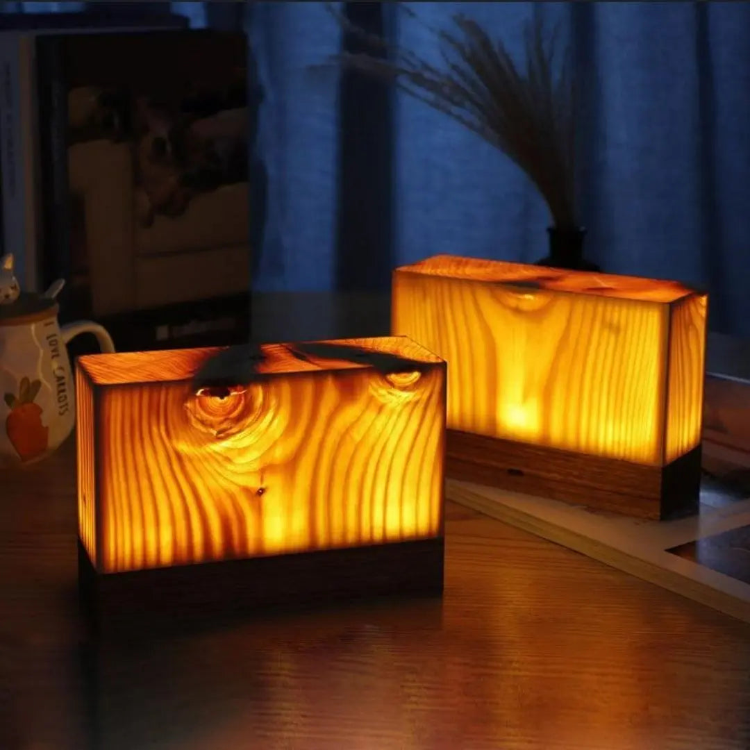 GloedHout Rechargeable Touch Table Lamp - Wood and LED Harmony for Elegant Spaces
