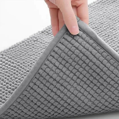 Chenille Bathroom Mat - Ultra Soft, Quick-Dry & Non-Slip Washable Rug
