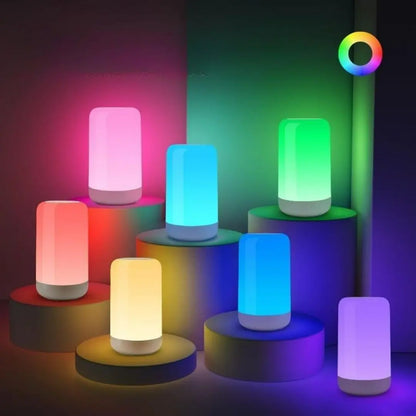 AuroraGlow Rechargeable RGB Touch Lamp - Elegant Mood Lighting