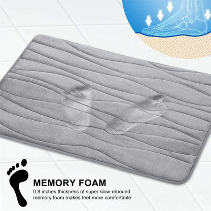 2PCs Bathroom Mat Set - Non Slip & Ultra Absorbent Memory Foam Mats