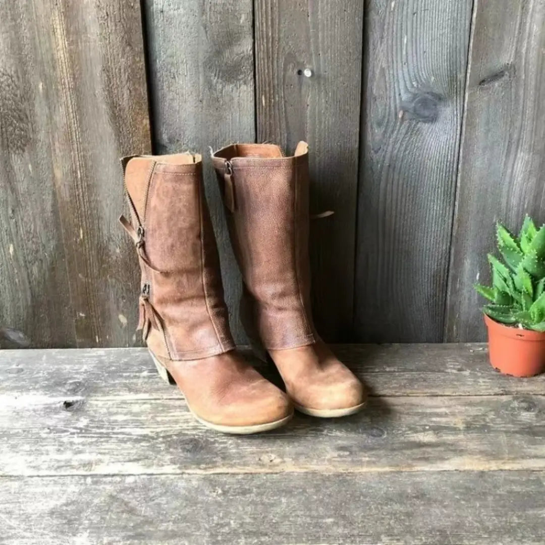 Lily Mid-Calf Leather Boots