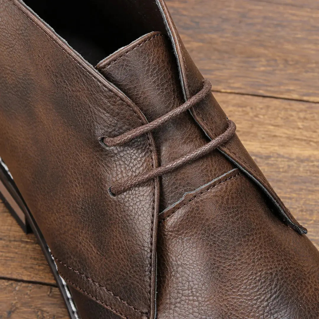 Men’s Classical Retro Leather Chukka - Turf Boots for Timeless Style