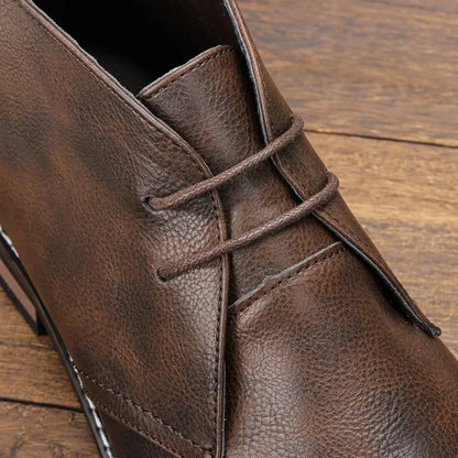 Men’s Classical Retro Leather Chukka - Turf Boots for Timeless Style