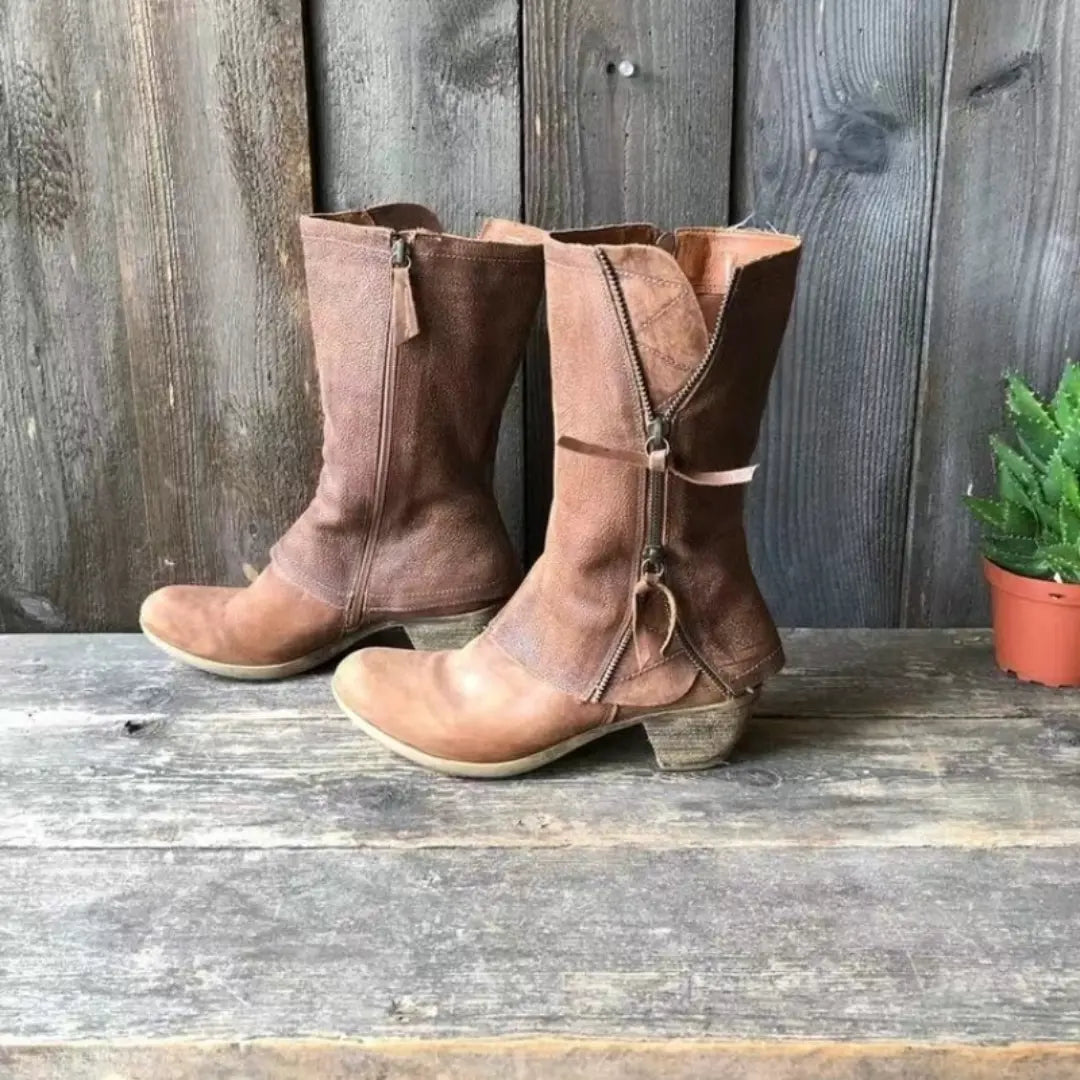 Lily Mid-Calf Leather Boots
