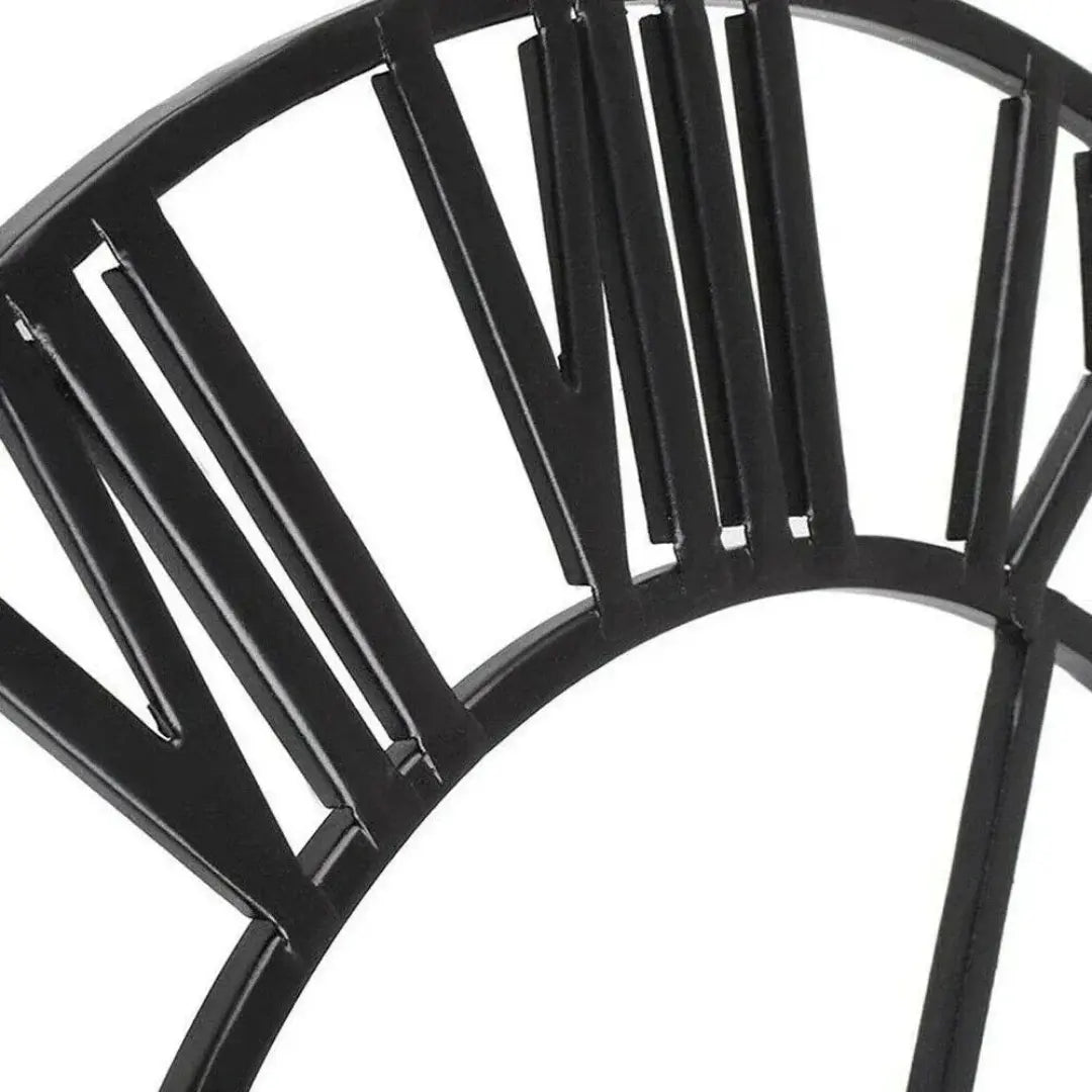 3D Roman Numerals 40cm Wall Clock - Retro Metal Iron Round Design