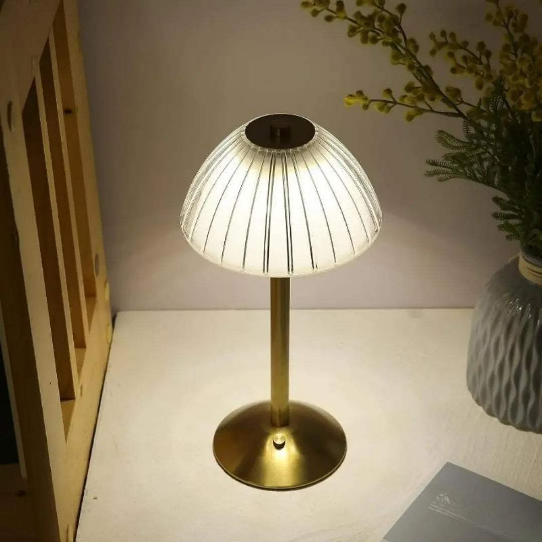Gold LED Desk Lamp - Portable Touch-Control Lighting with Dimmable Glow