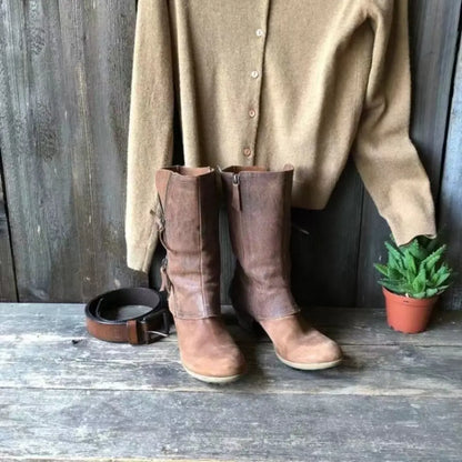 Lily Mid-Calf Leather Boots