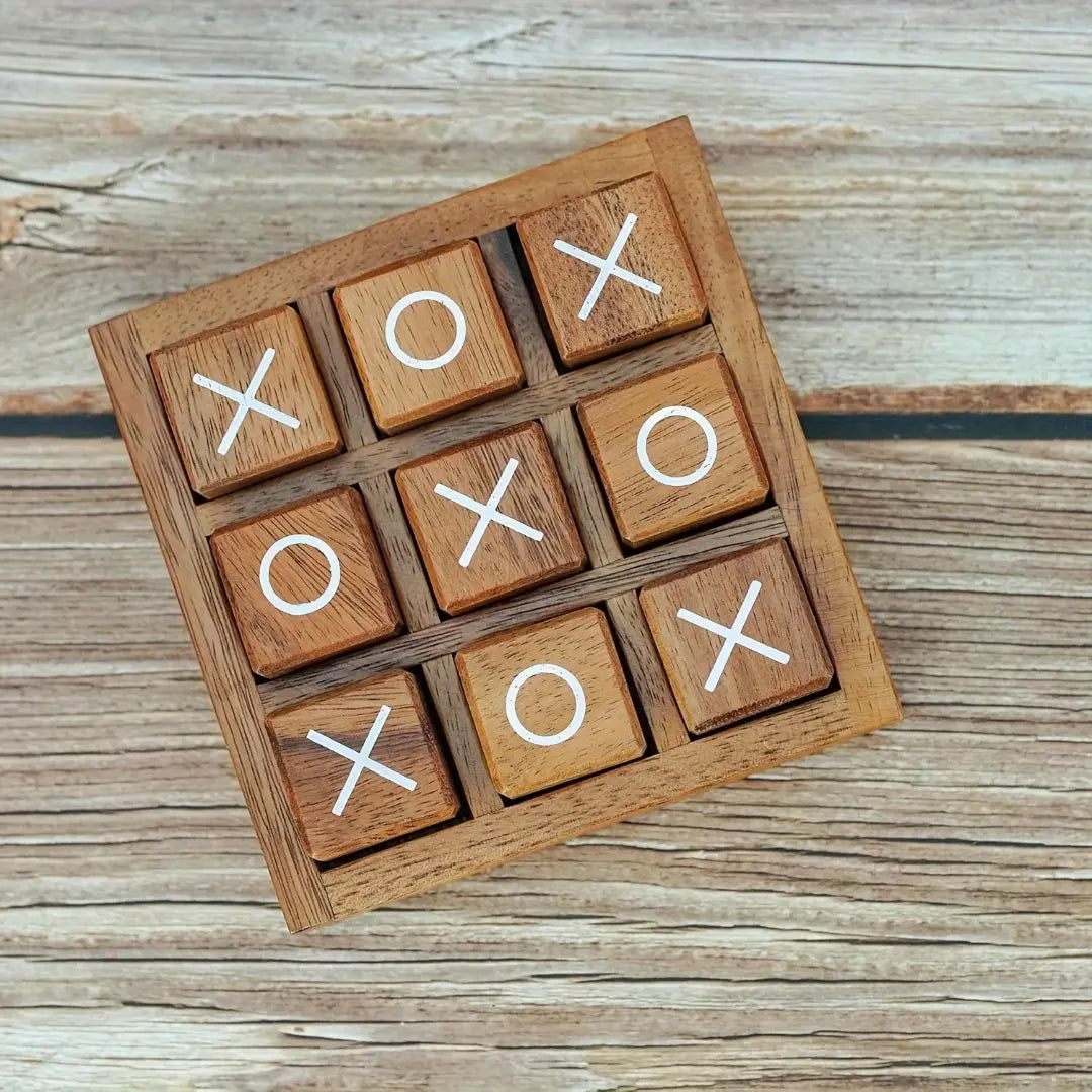 Wooden XO Board Game Set - Classic Coffee Table Decor