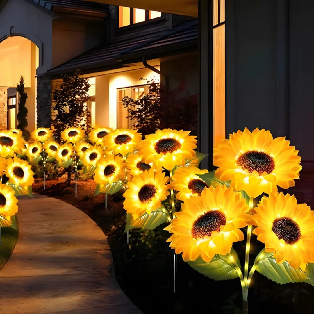 Solari SunBloom Solar Flower Lights - Lifelike Sunflower Outdoor Garden Decoration
