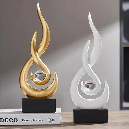 Modern Abstract Flame Sculpture - Ceramic Home Decor Piece