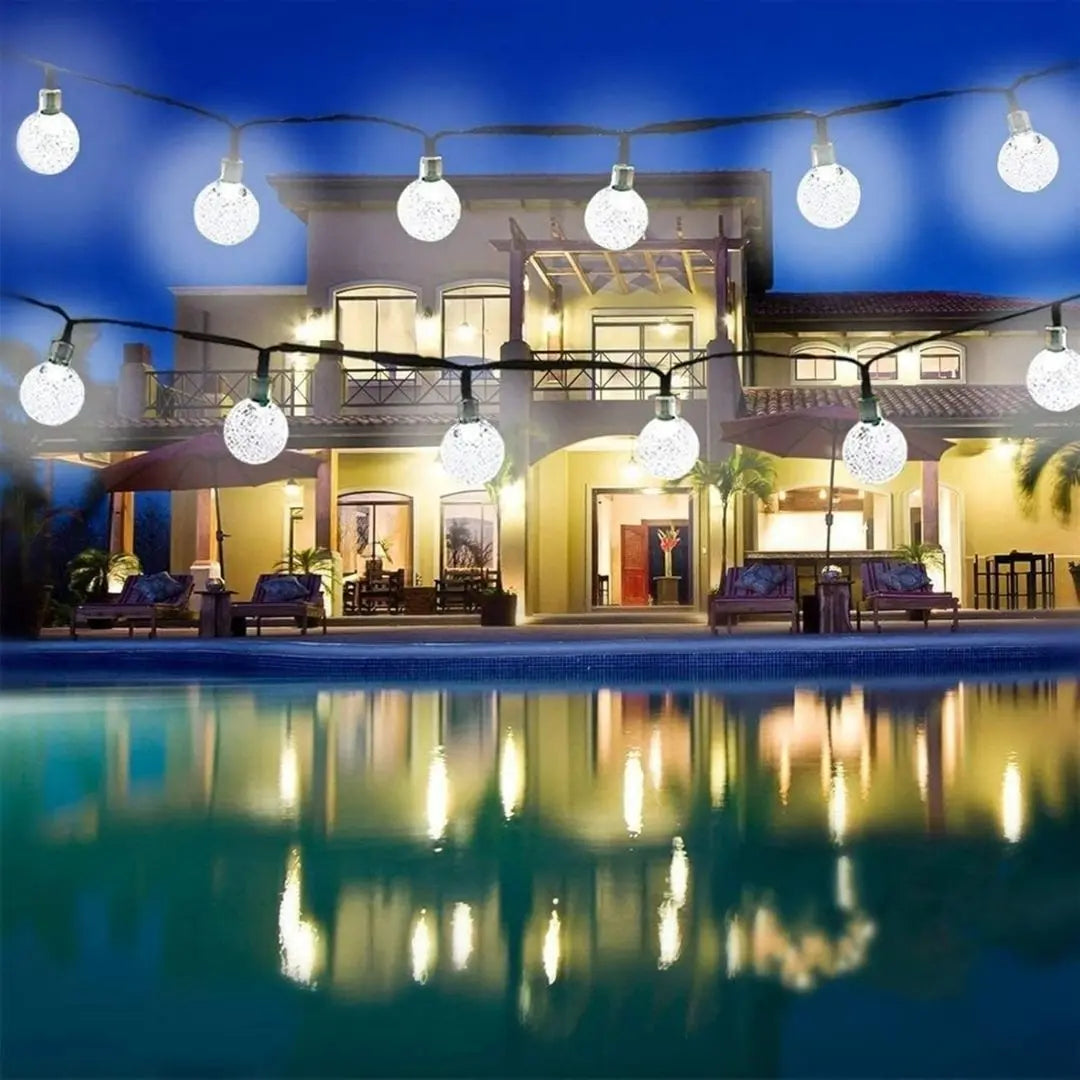 CrystalGlow Solar String Lights - Waterproof Outdoor Fairy Lights LED Crystal Balls