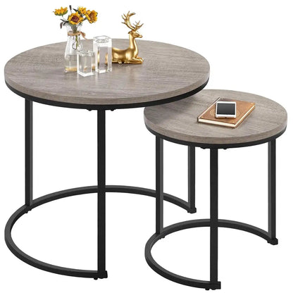 Round Nesting Coffee Table Set of 2