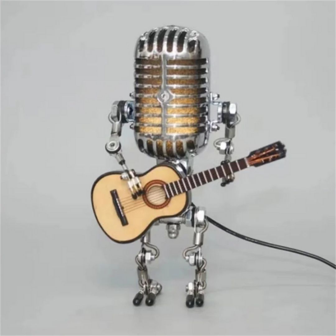 GuitarLamp Robot Table Lamp - Dimmable LED Light with Guitar Accent