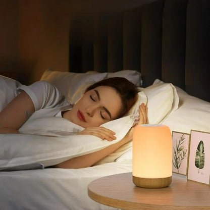 LumiAura Portable RGB Touch Night Light - Stylish Rechargeable Bedside Lamp