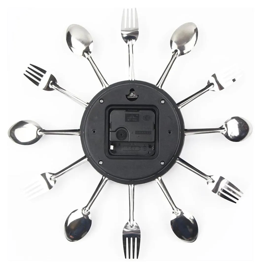 Timelike 3D Removable Modern Creative Cutlery Kitchen Spoon Fork Wall Clock