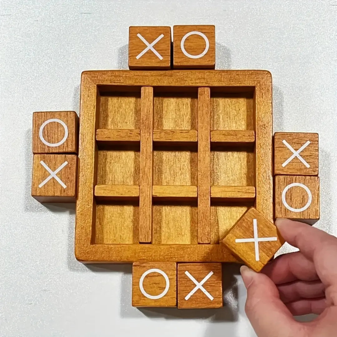 Wooden XO Board Game Set - Classic Coffee Table Decor