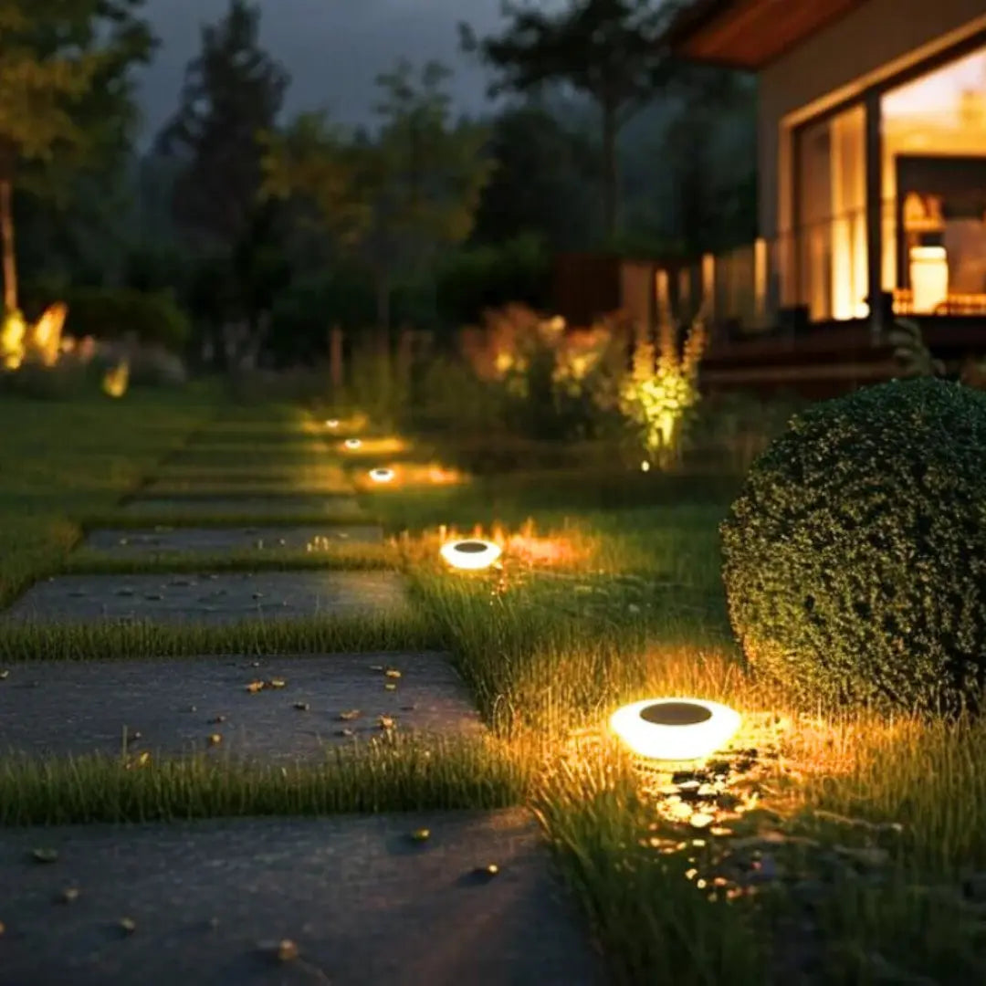 Ground Recessed Solar Lights - Weatherproof Outdoor Pathway and Driveway Lighting