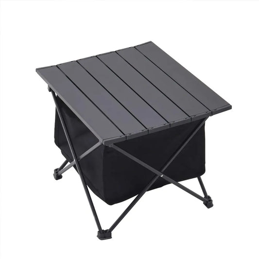 Foldable Aluminum Camp Table with Removable Storage Basket