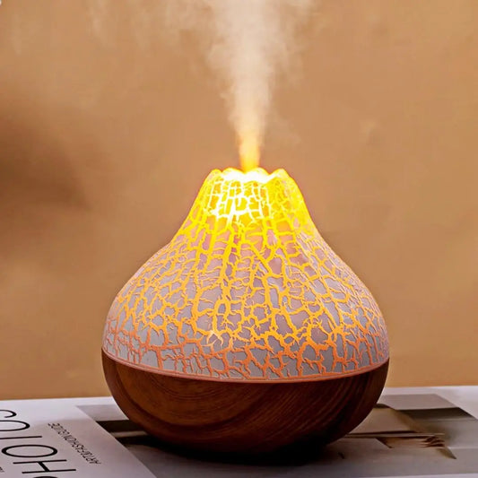 Volcano Air Humidifier 300ml - USB Mist Air Humidifier with LED Ambient Light
