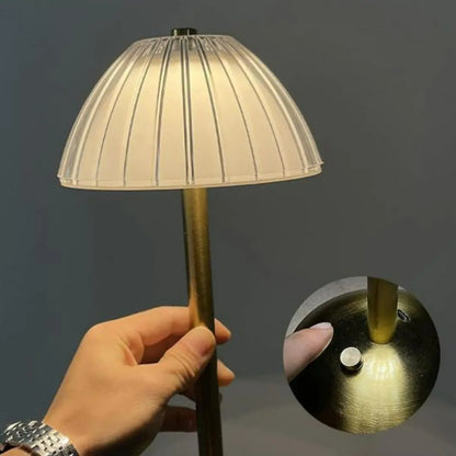 Gold LED Desk Lamp - Portable Touch-Control Lighting with Dimmable Glow