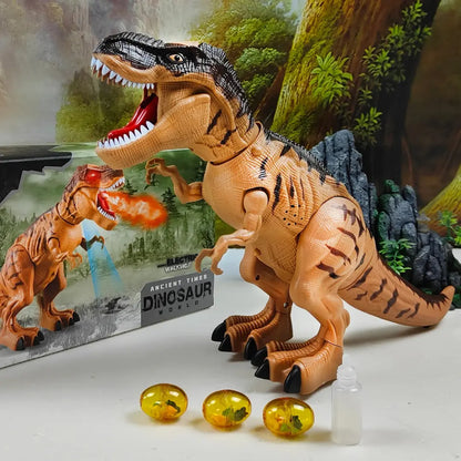 Electric Walking Dinosaur Toy with Lights, Sound & Spray
