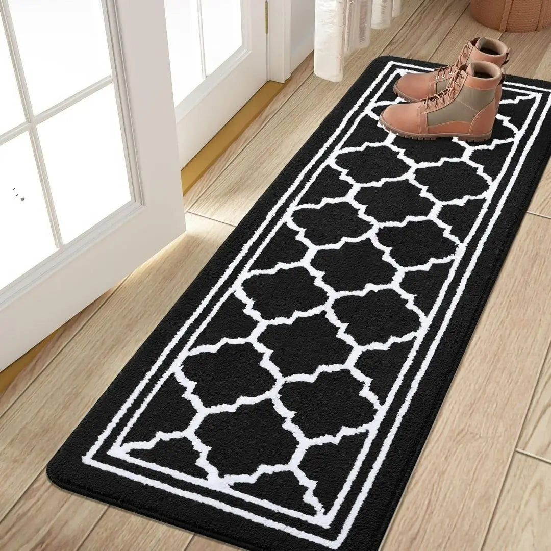 HomaxyClean Washable Dirt Trapper Mat - Non-Slip Low Profile Entrance Rug