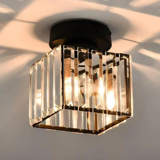 Modern Flush Ceiling Light - Bold Black Accent for Stylish Hallways