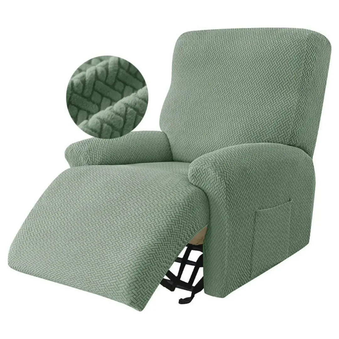 Varsi Polar Fleece Recliner Chair Covers - Stretch Slipcovers with Side Pocket for 1-4 Seater Recliners