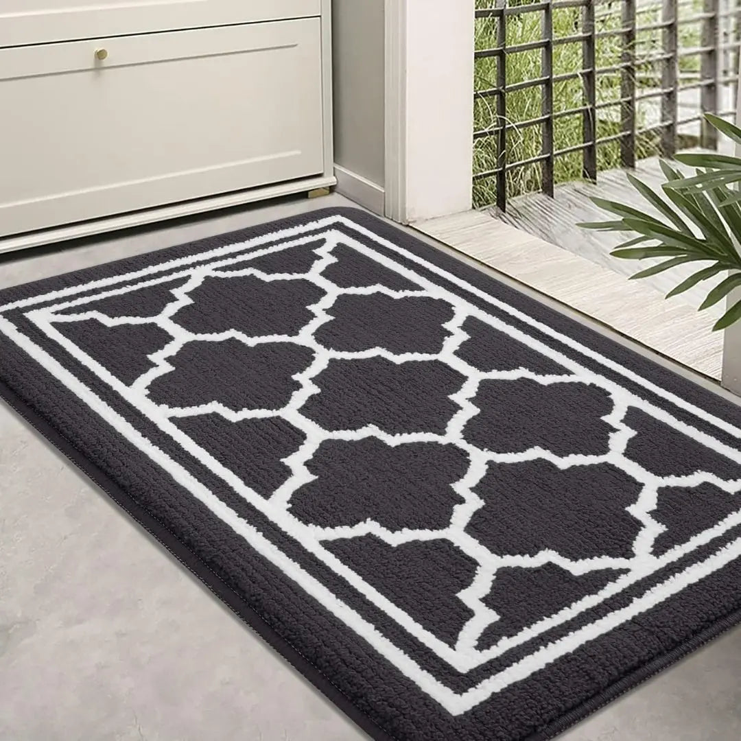 HomaxyClean Washable Dirt Trapper Mat - Non-Slip Low Profile Entrance Rug